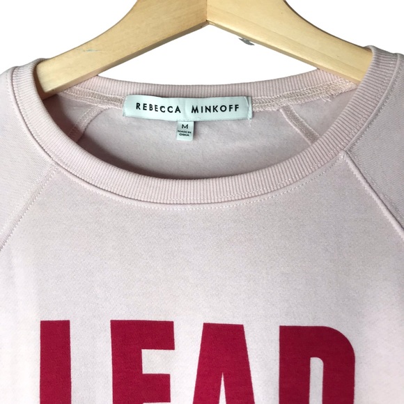 Rebecca Minkoff Lead with Love Lettering Sweatshirt Long Sleeve Crew Neck Top M - Picture 3 of 12